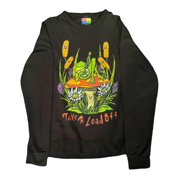 Teen Hearts "Take A Load Off" 100% Cotton Frog Graphic Sweatshirt - Size XL - Picture 1 of 9